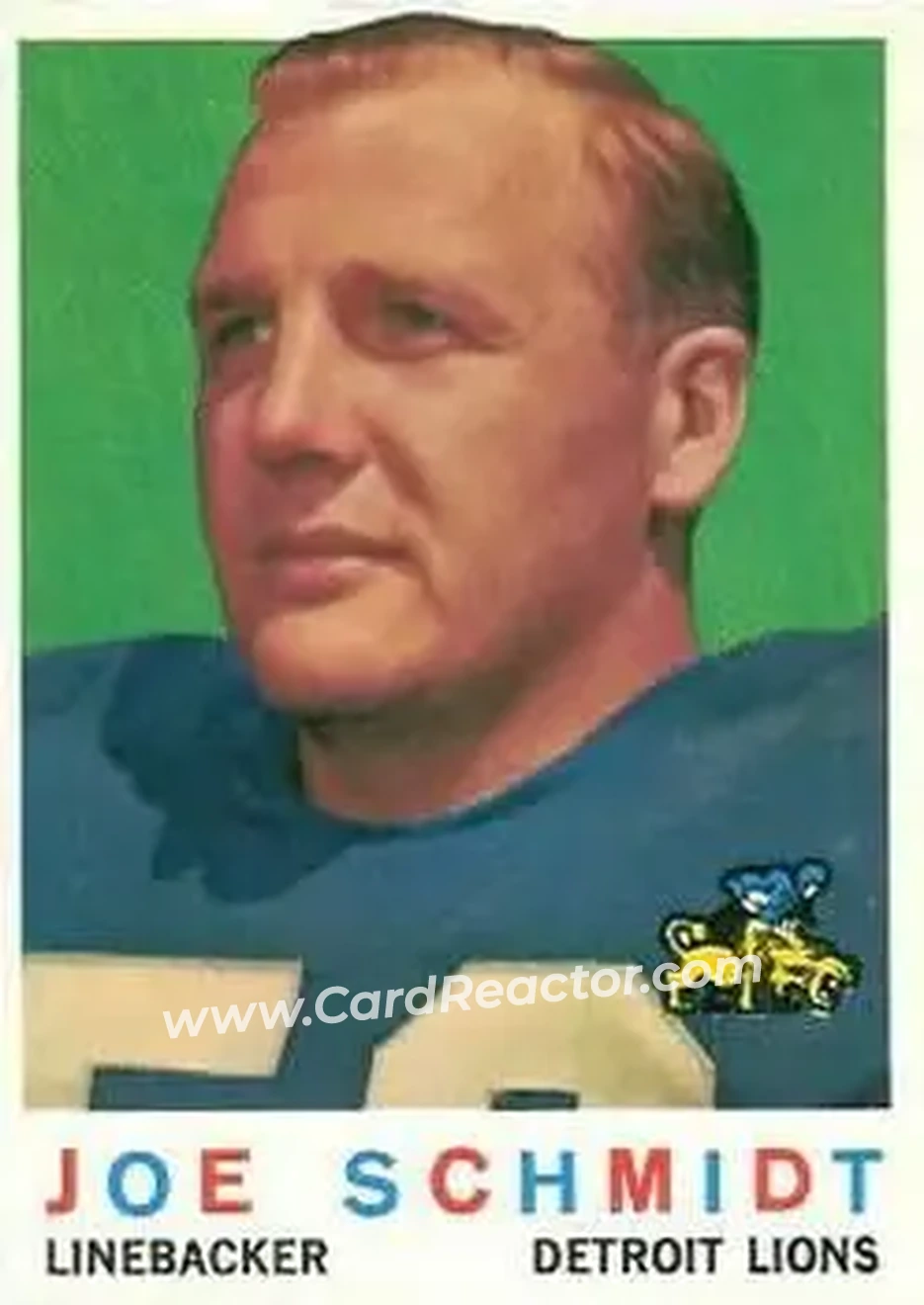 1959 Topps #6 - Joe Schmidt - Detroit Lions - Front