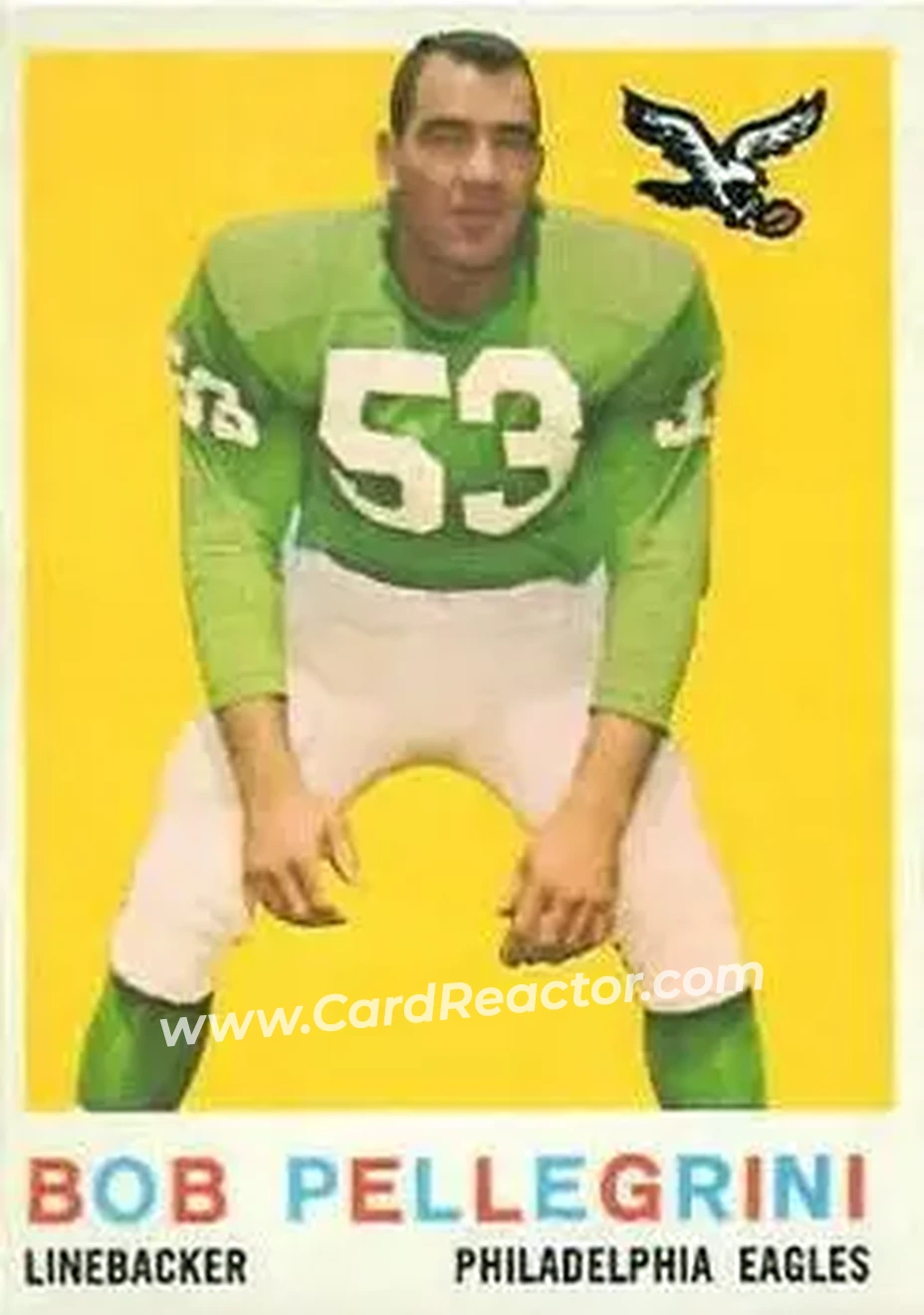 1959 Topps #16 - Bob Pellegrini - Philadelphia Eagles - Front