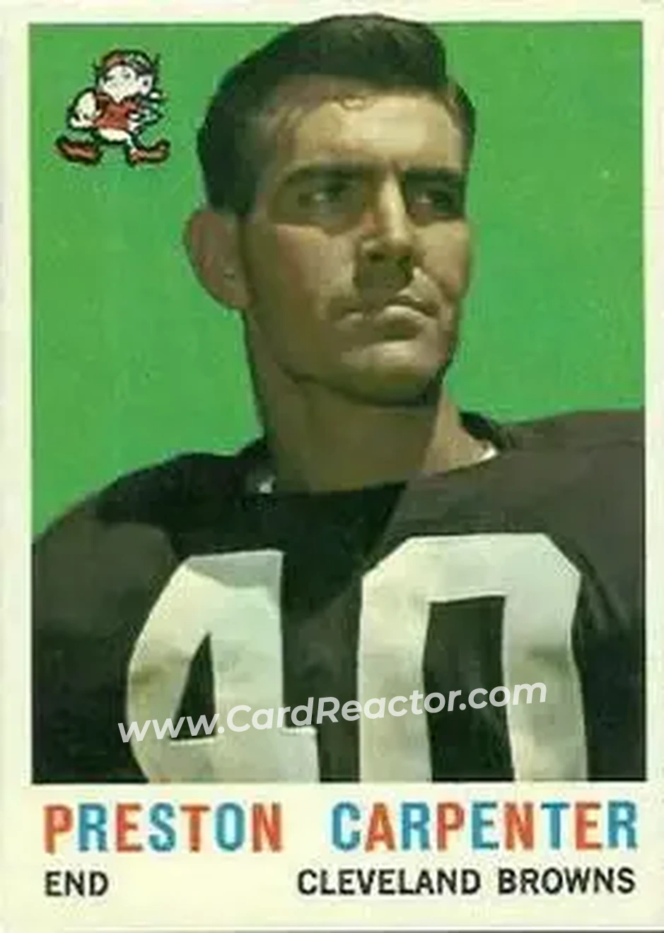 1959 Topps #18 - Preston Carpenter - Cleveland Browns - Front