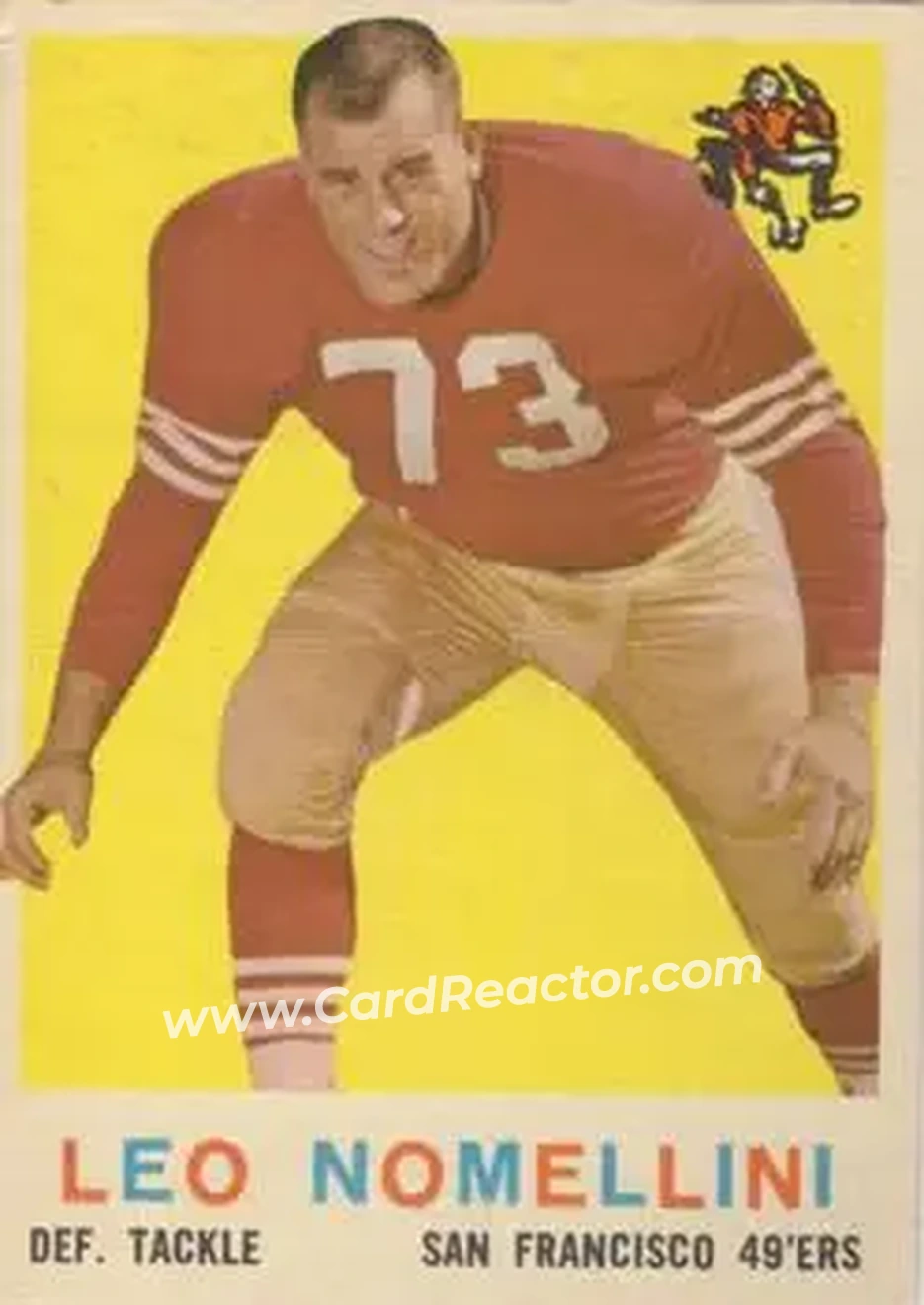 1959 Topps #19 - Leo Nomellini - San Francisco 49ers - Front