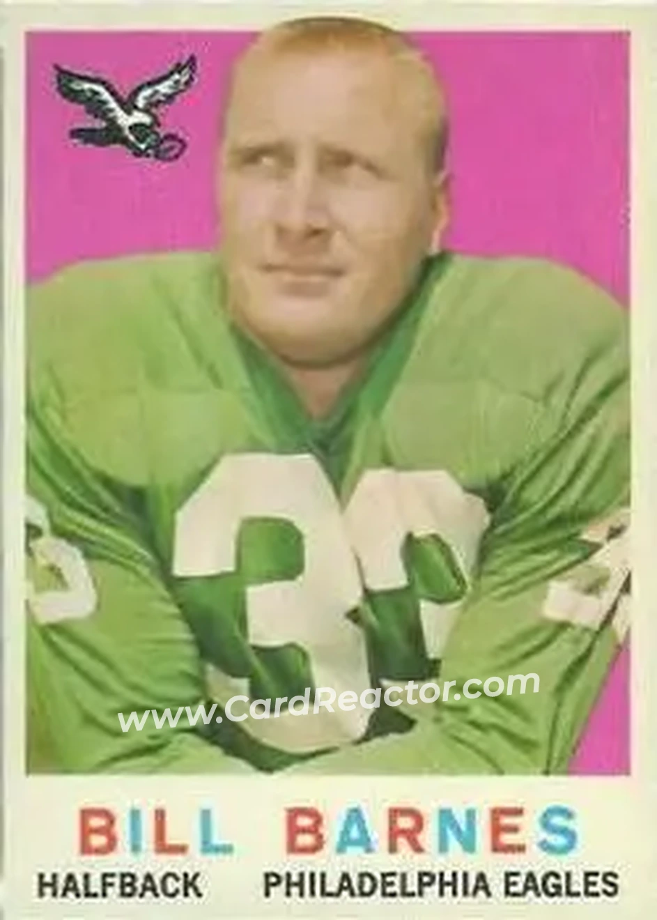 1959 Topps #25 - Bill Barnes - Philadelphia Eagles - Front