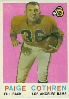 1959 Topps #28 - Paige Cothren - Los Angeles Rams