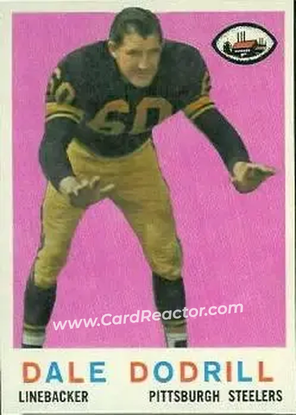 1959 Topps #34 - Dale Dodrill - Pittsburgh Steelers - Front