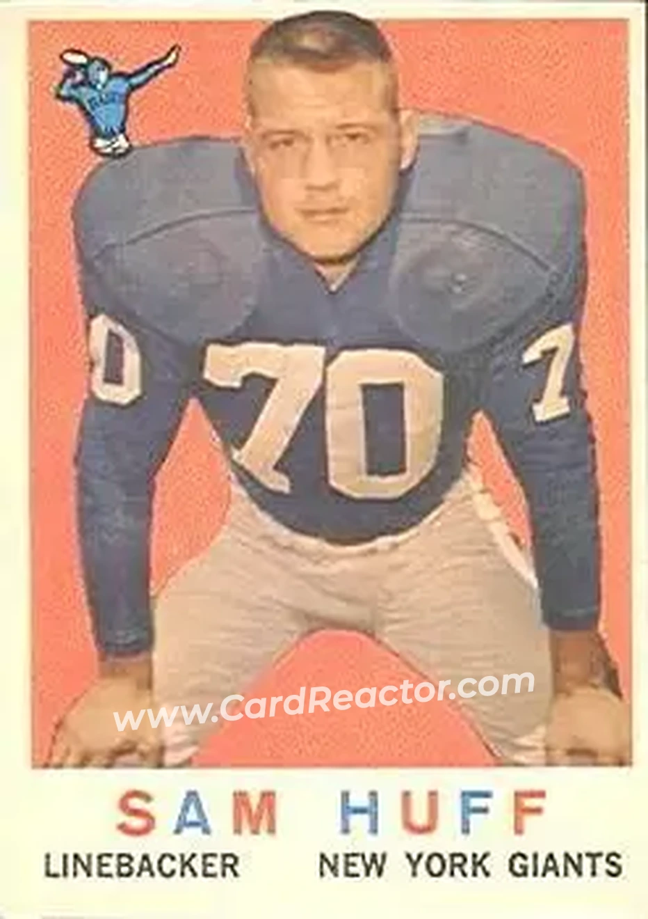 1959 Topps #51 - Sam Huff - New York Giants - Front