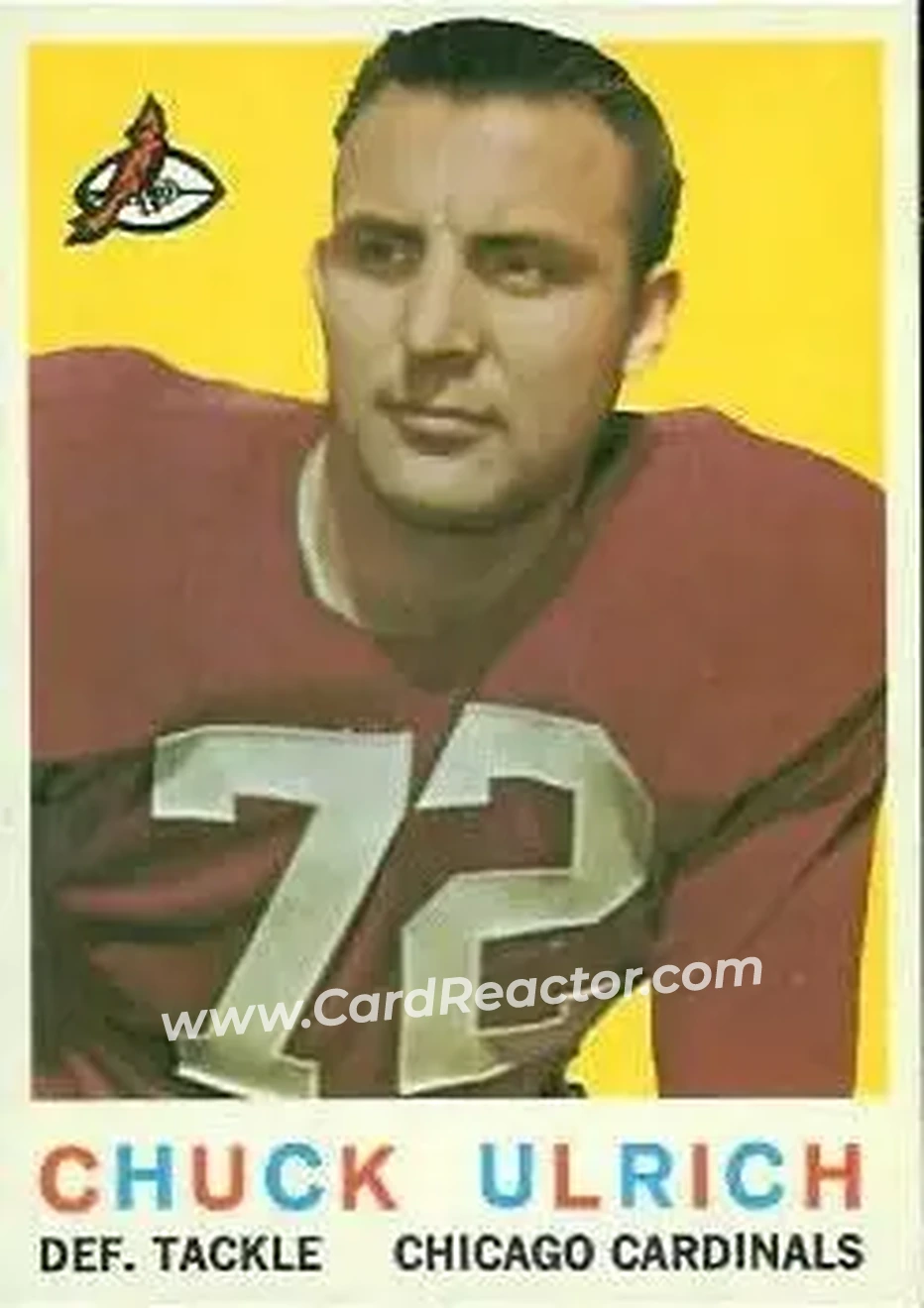 1959 Topps #57 - Chuck Ulrich - Chicago Cardinals - Front
