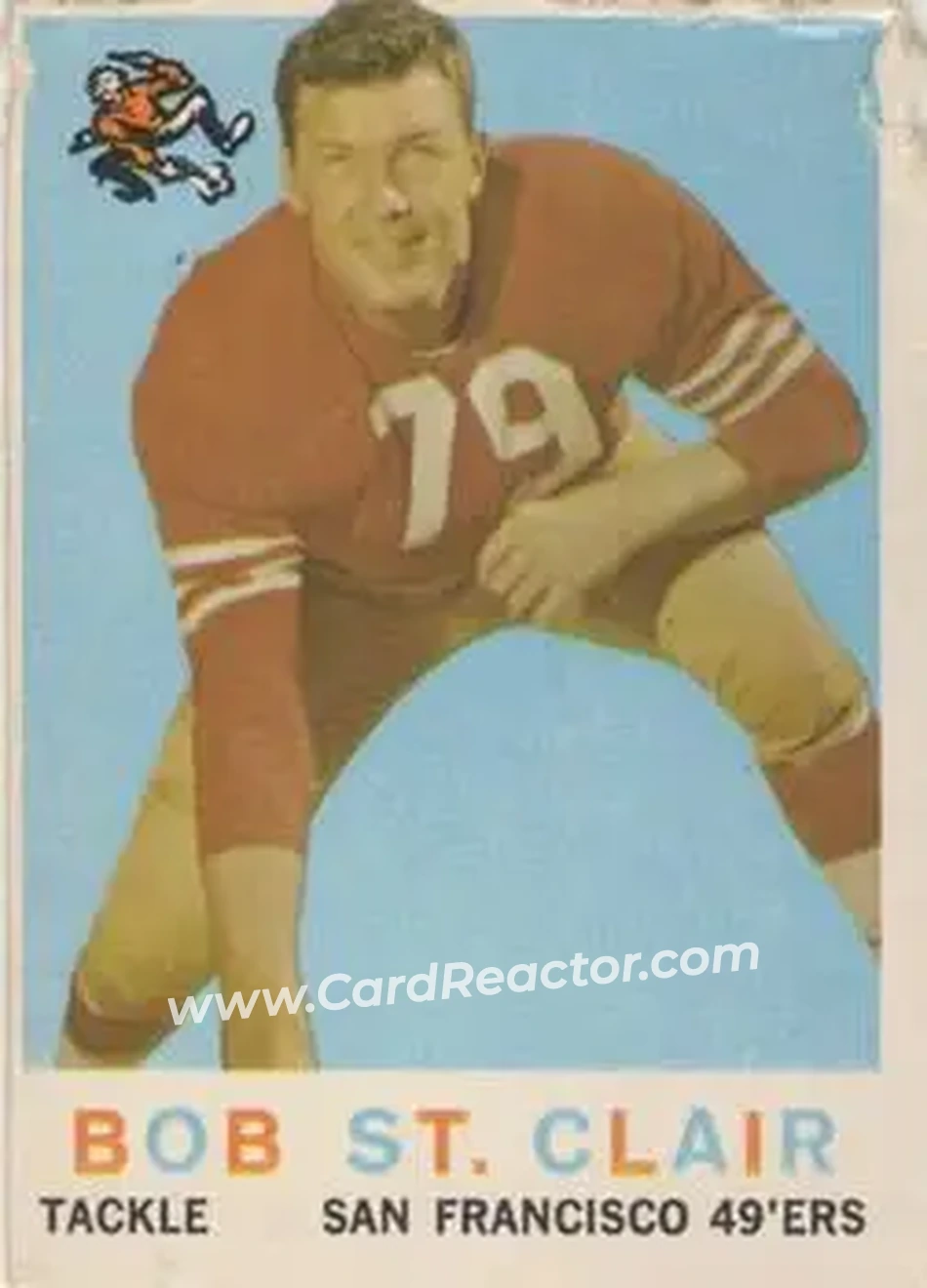 1959 Topps #58 - Bob St. Clair - San Francisco 49ers - Front