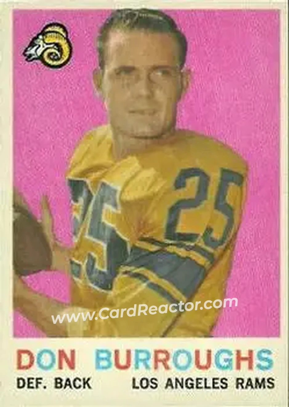 1959 Topps #59 - Don Burroughs - Los Angeles Rams - Front
