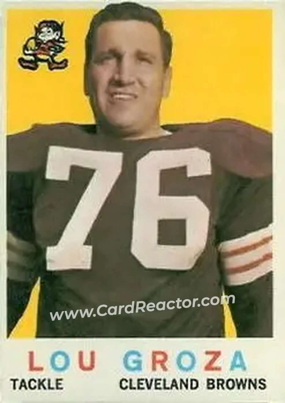 1959 Topps #60 - Lou Groza - Cleveland Browns - Front