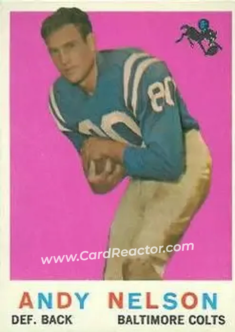 1959 Topps #62 - Andy Nelson - Baltimore Colts - Front