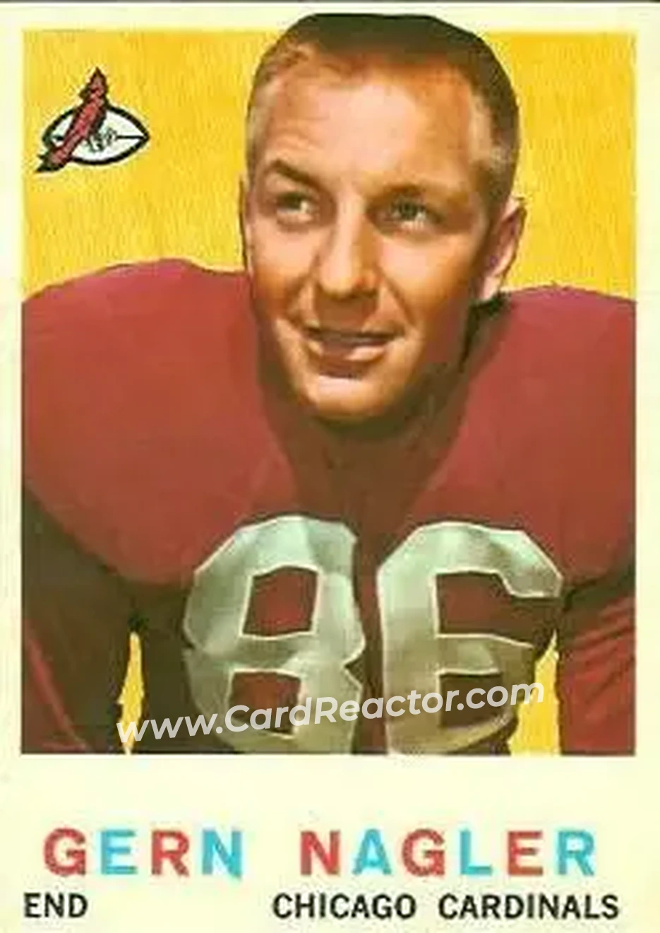 1959 Topps #93 - Gern Nagler - Chicago Cardinals - Front