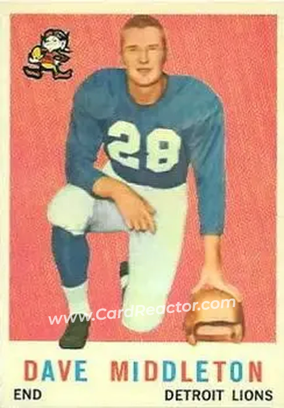 1959 Topps #113 - Dave Middleton - Detroit Lions - Front