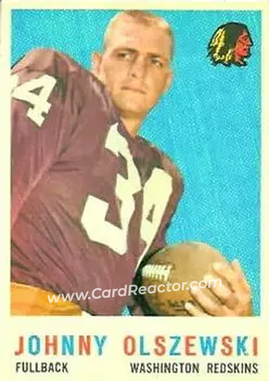 1959 Topps #115 - Johnny Olszewski - Washington Redskins - Front