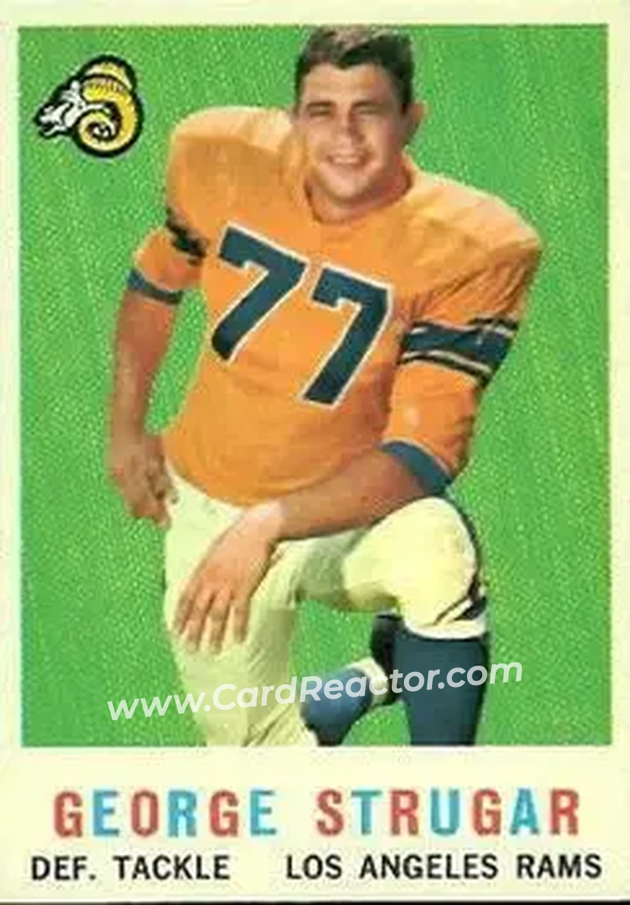 1959 Topps #121 - George Strugar - Los Angeles Rams - Front