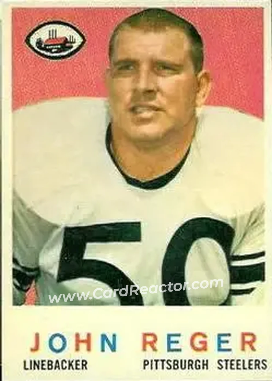 1959 Topps #124 - John Reger - Pittsburgh Steelers - Front