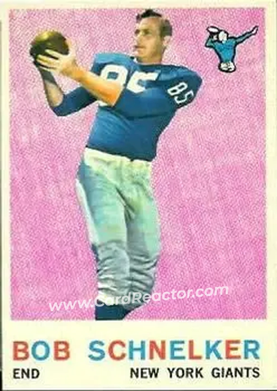1959 Topps #128 - Bob Schnelker - New York Giants - Front