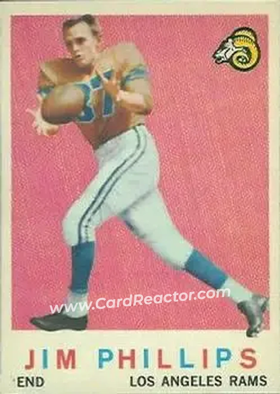 1959 Topps #142 - Jim Phillips - Los Angeles Rams - Front