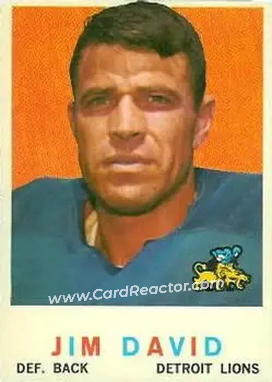 1959 Topps #143 - Jim David - Detroit Lions - Front