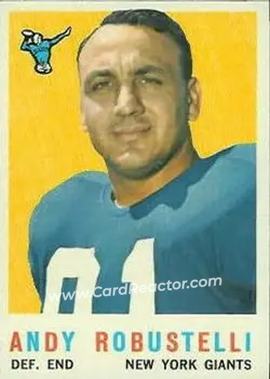 1959 Topps #147 - Andy Robustelli - New York Giants - Front