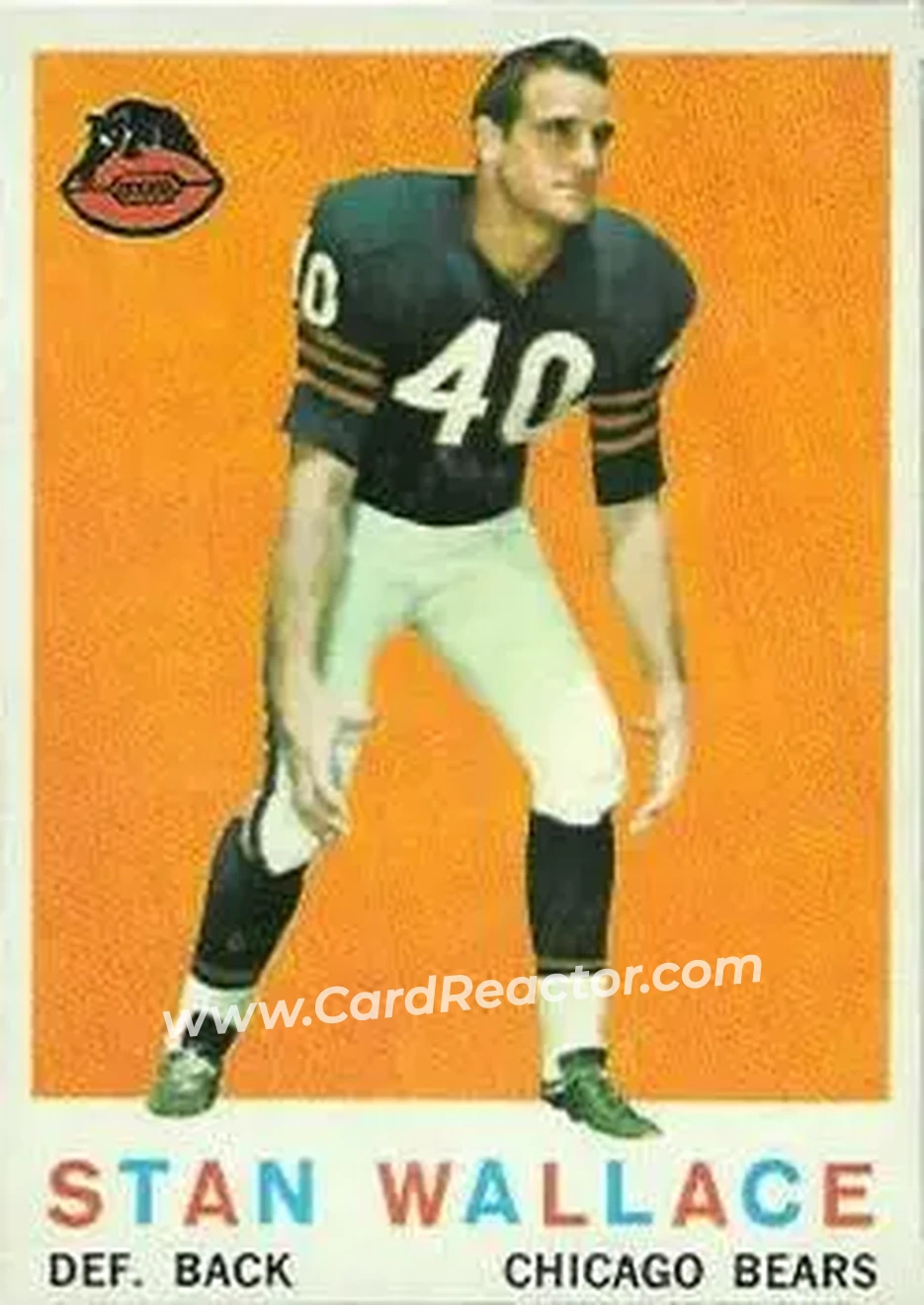 1959 Topps #159 - Stan Wallace - Chicago Bears - Front