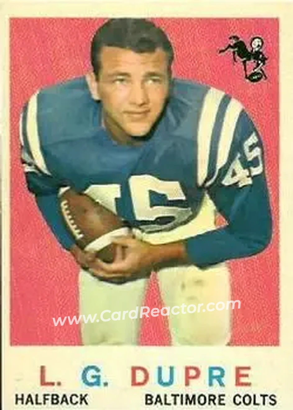 1959 Topps #163 - L.G. Dupre - Baltimore Colts - Front