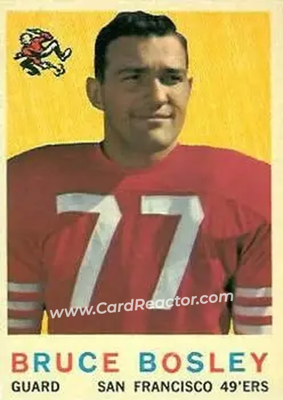 1959 Topps #166 - Bruce Bosley - San Francisco 49ers - Front