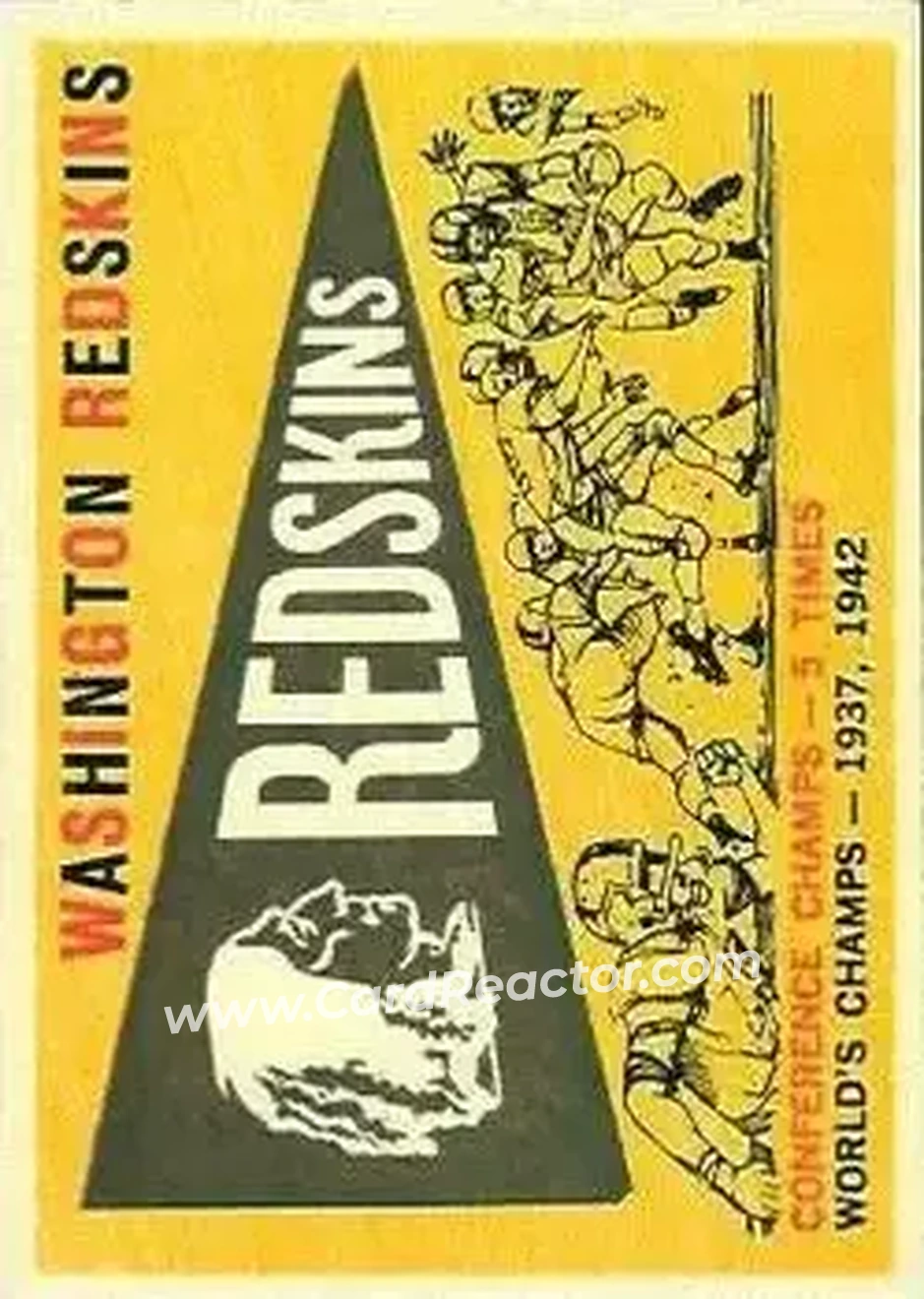 1959 Topps #168 - Card #168 - Washington Redskins - Front