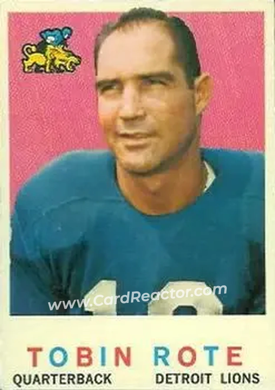 1959 Topps #170 - Tobin Rote - Detroit Lions - Front