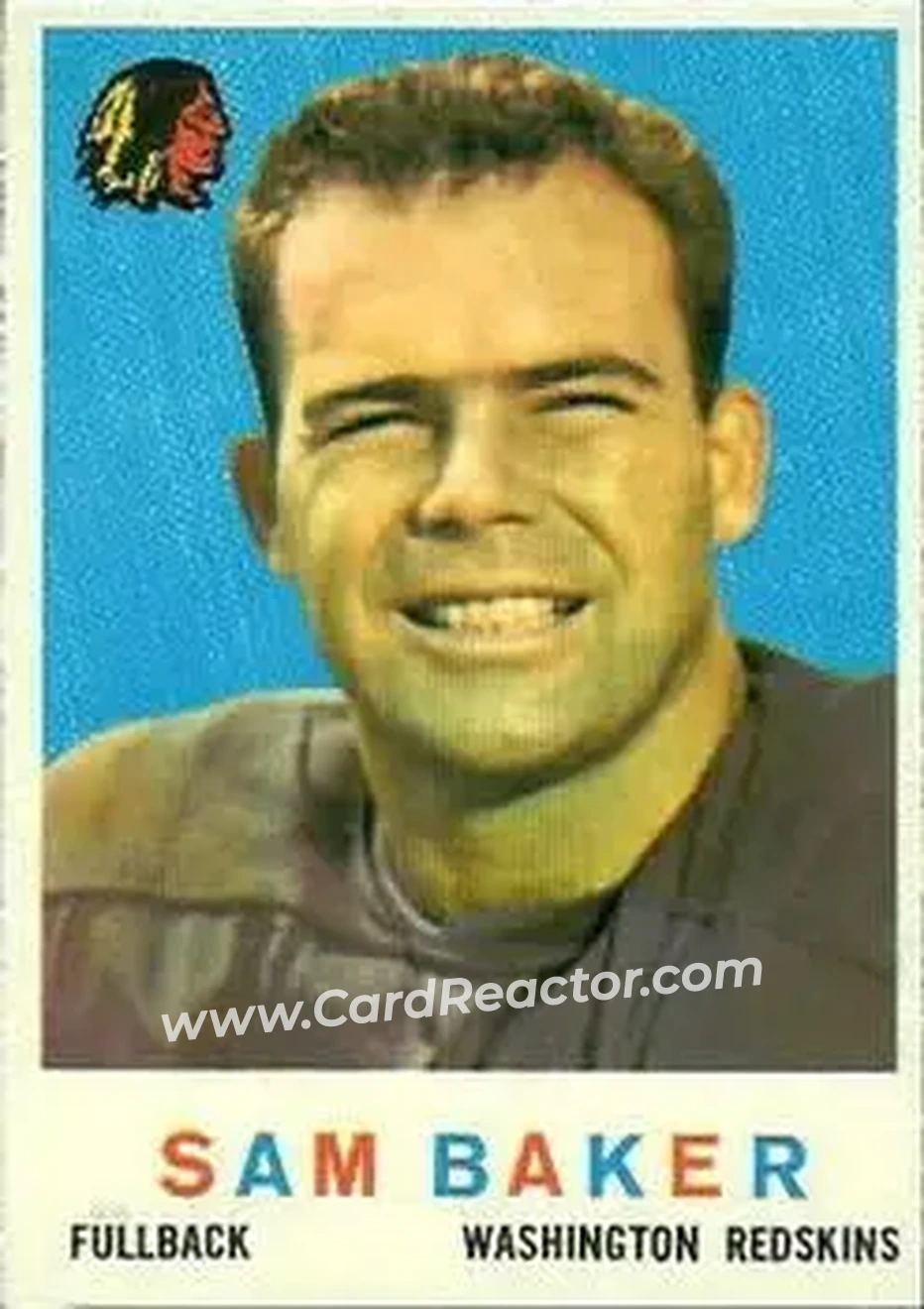 1959 Topps #175 - Sam Baker - Washington Redskins - Front
