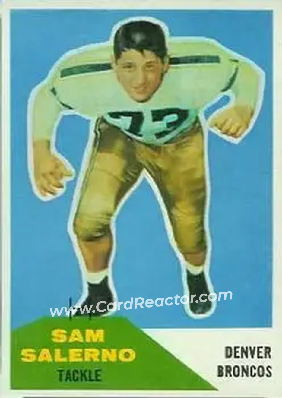 1960 Fleer #6 - Sam Salerno - Denver Broncos - Front 1960 Fleer #6 - Sam Salerno - Denver Broncos - Front