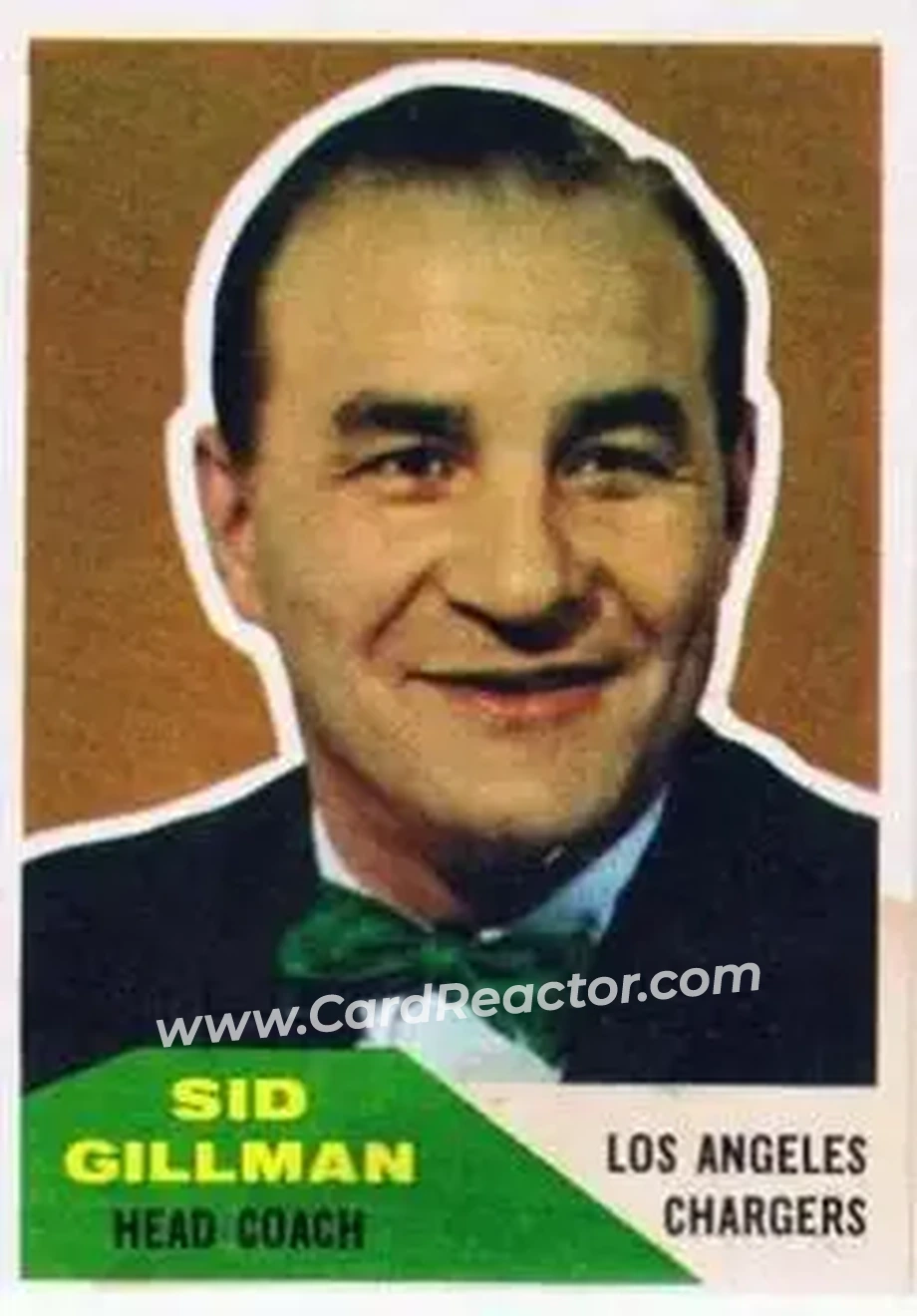1960 Fleer #7 - Sid Gillman - Los Angeles Chargers - Front 1960 Fleer #7 - Sid Gillman - Los Angeles Chargers - Front