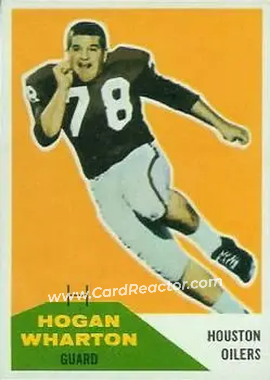 1960 Fleer #18 - Hogan Wharton - Houston Oilers - Front 1960 Fleer #18 - Hogan Wharton - Houston Oilers - Front