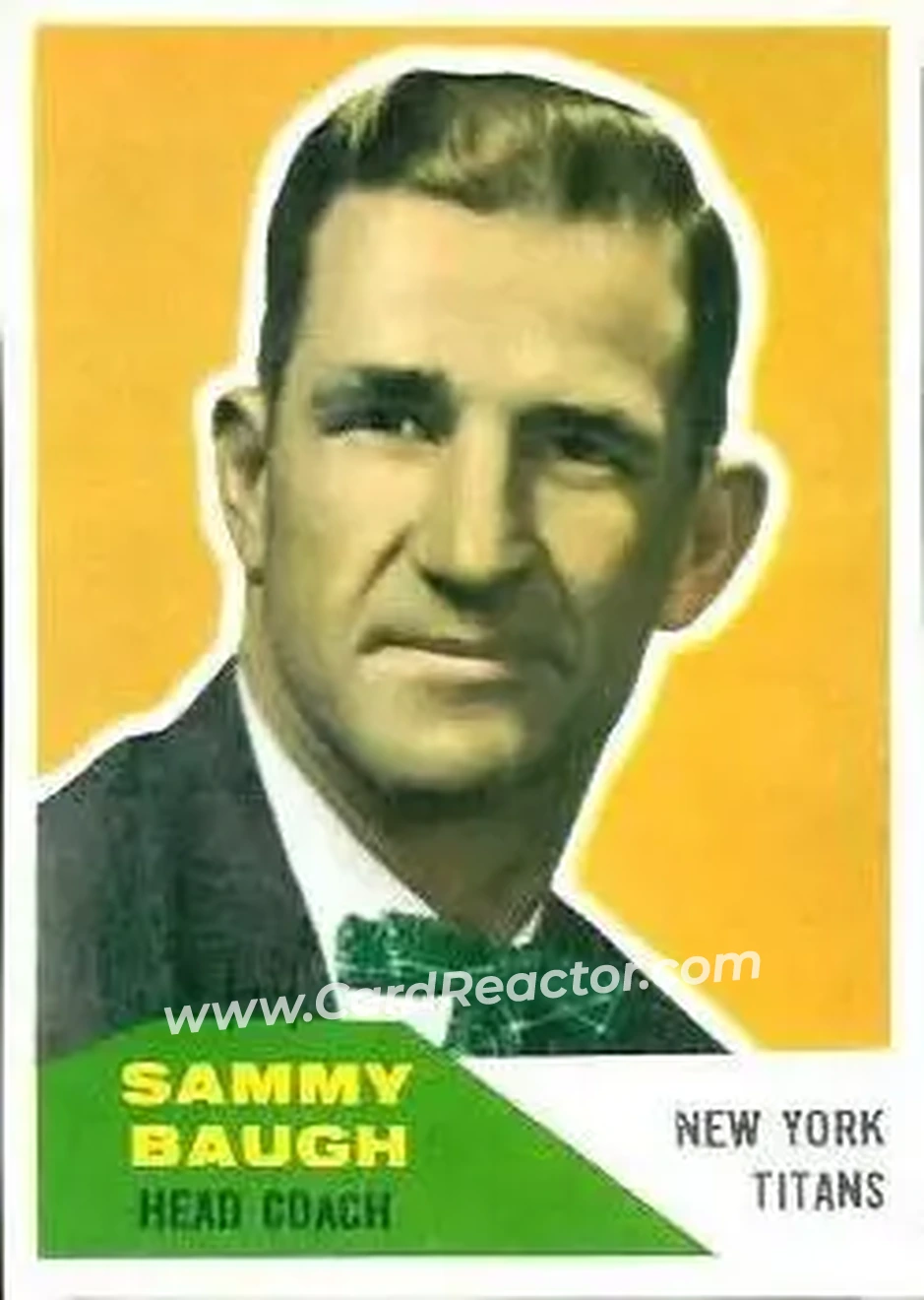 1960 Fleer #20 - Sammy Baugh - New York Titans - Front 1960 Fleer #20 - Sammy Baugh - New York Titans - Front