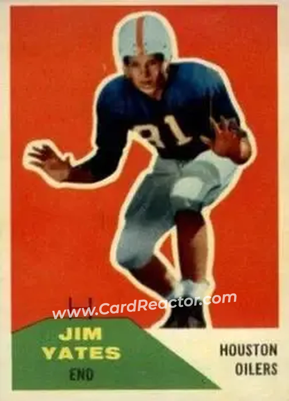 1960 Fleer #31 - Jim Yates - Houston Oilers - Front