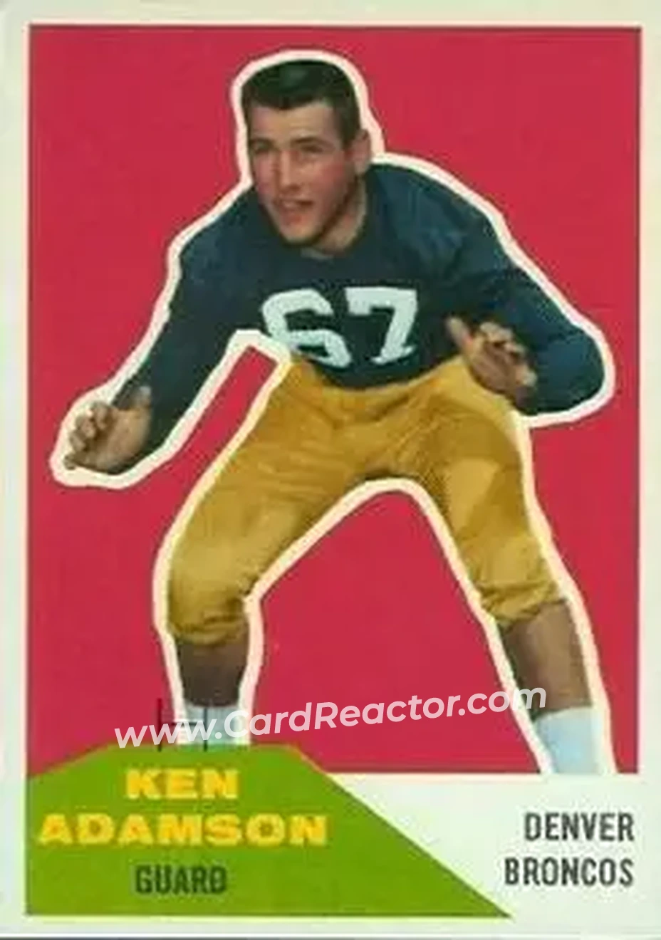 1960 Fleer #33 - Ken Adamson - Denver Broncos - Front