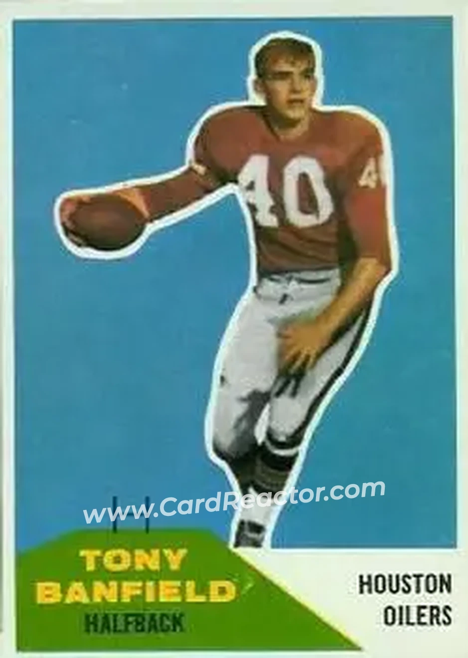 1960 Fleer #45 - Tony Banfield - Houston Oilers - Front