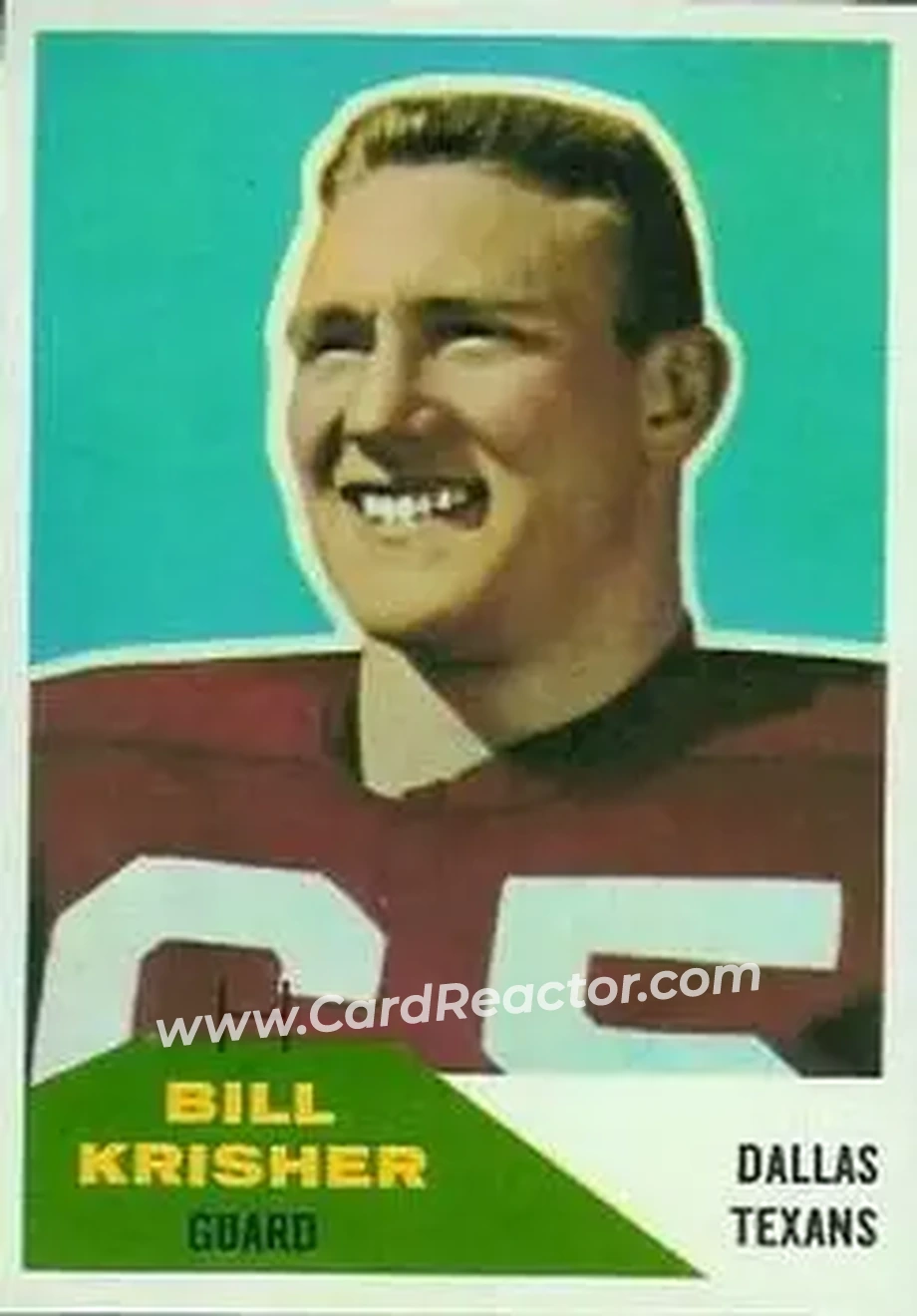 1960 Fleer #53 - Bill Krisher - Dallas Texans - Front