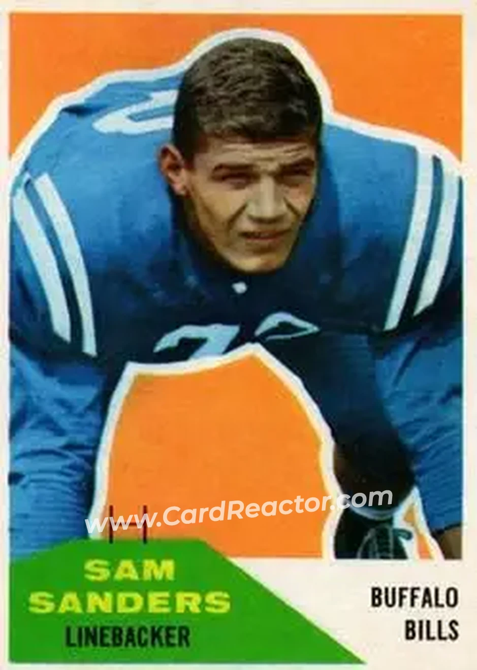 1960 Fleer #57 - Sam Sanders - Buffalo Bills - Front