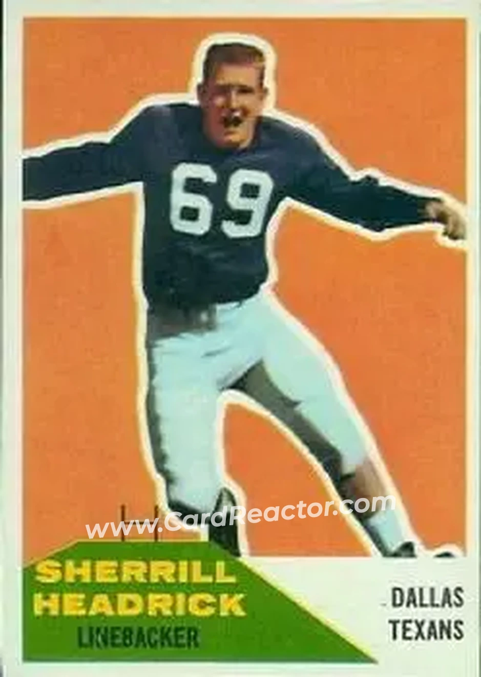1960 Fleer #59 - Sherrill Headrick - Dallas Texans - Front