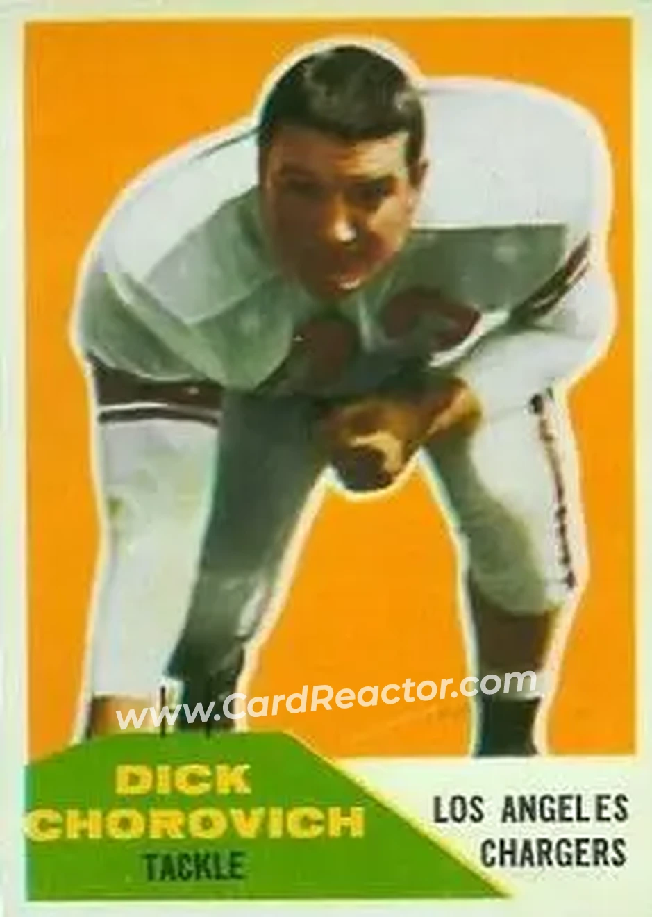 1960 Fleer #62 - Dick Chorovich - Los Angeles Chargers - Front