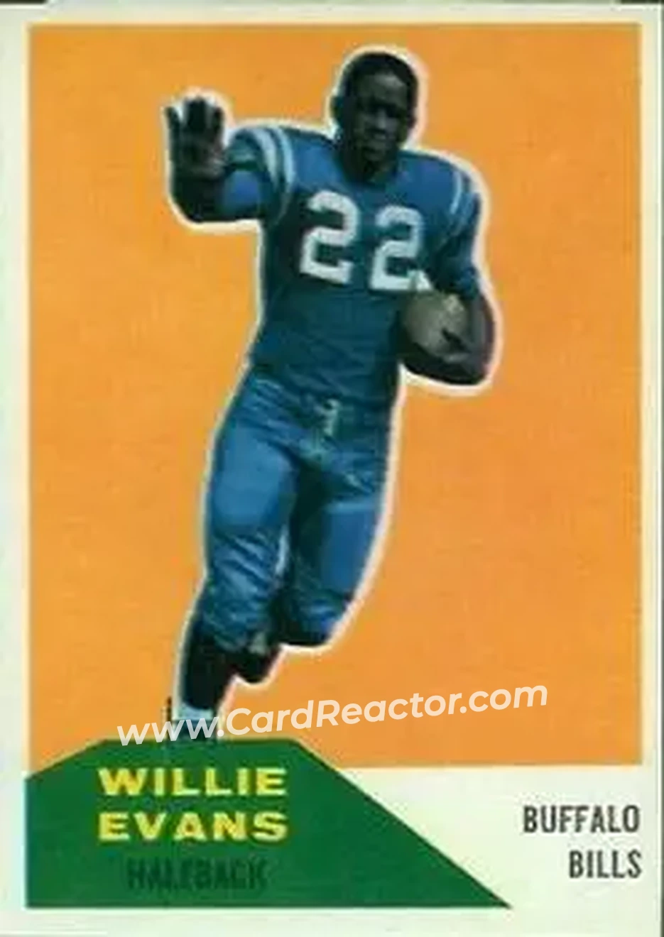1960 Fleer #65 - Willie Evans - Buffalo Bills - Front