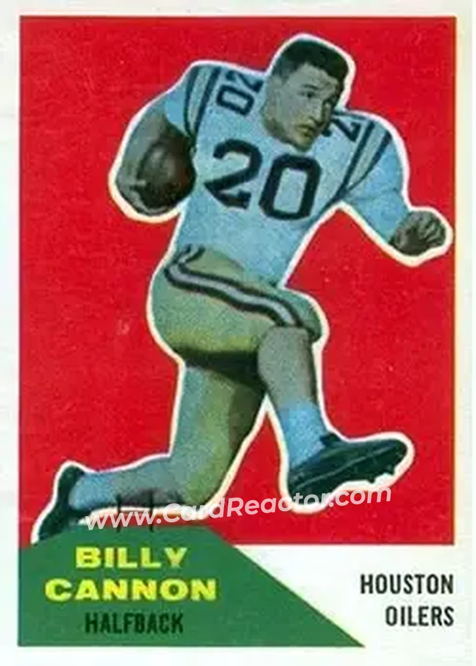1960 Fleer #66 - Billy Cannon - Houston Oilers - Front
