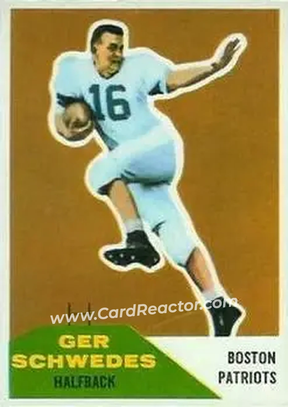 1960 Fleer #71 - Ger Schwedes - Boston Patriots - Front