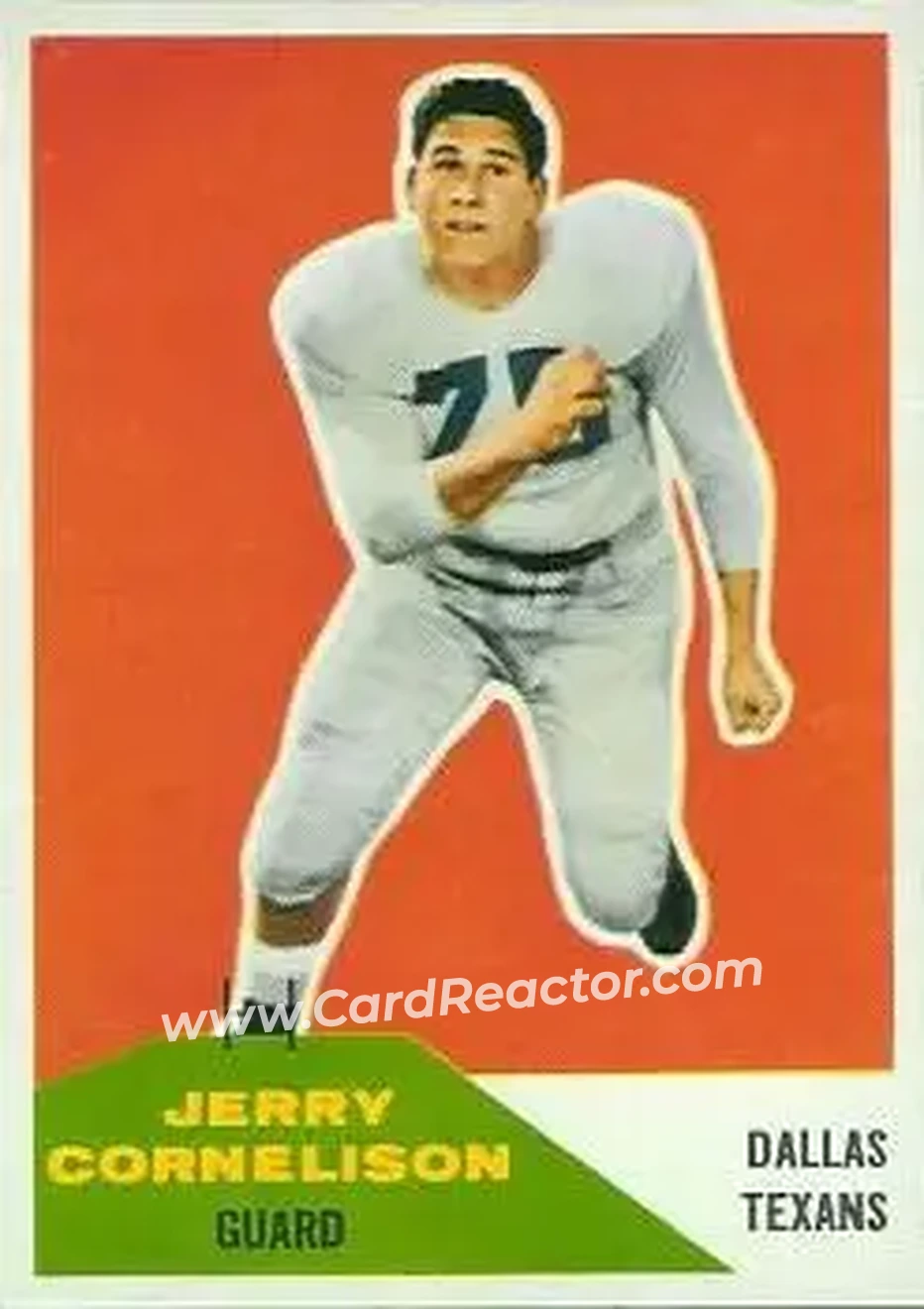 1960 Fleer #87 - Jerry Cornelison - Dallas Texans - Front