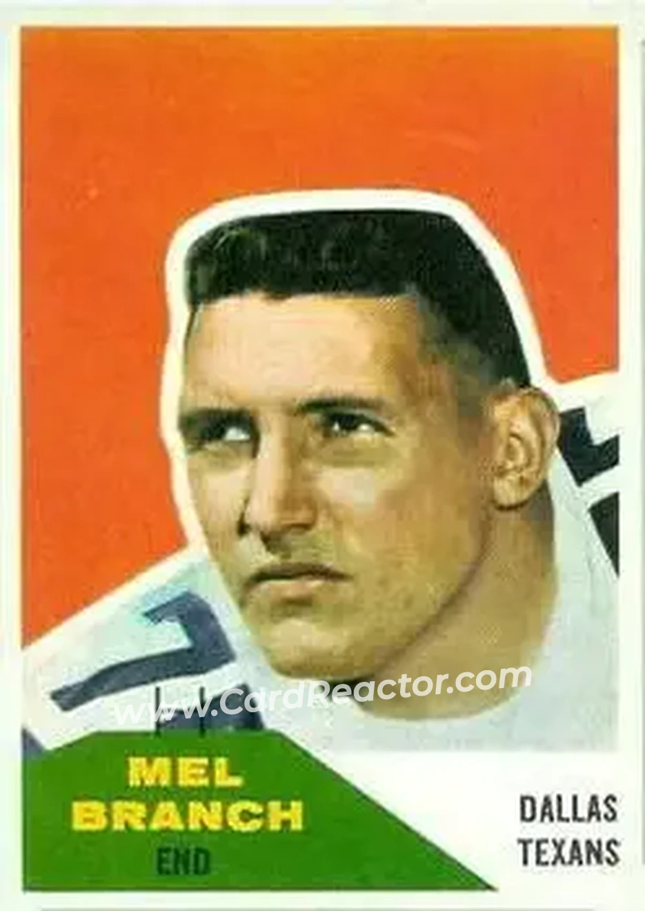 1960 Fleer #100 - Mel Branch - Dallas Texans - Front