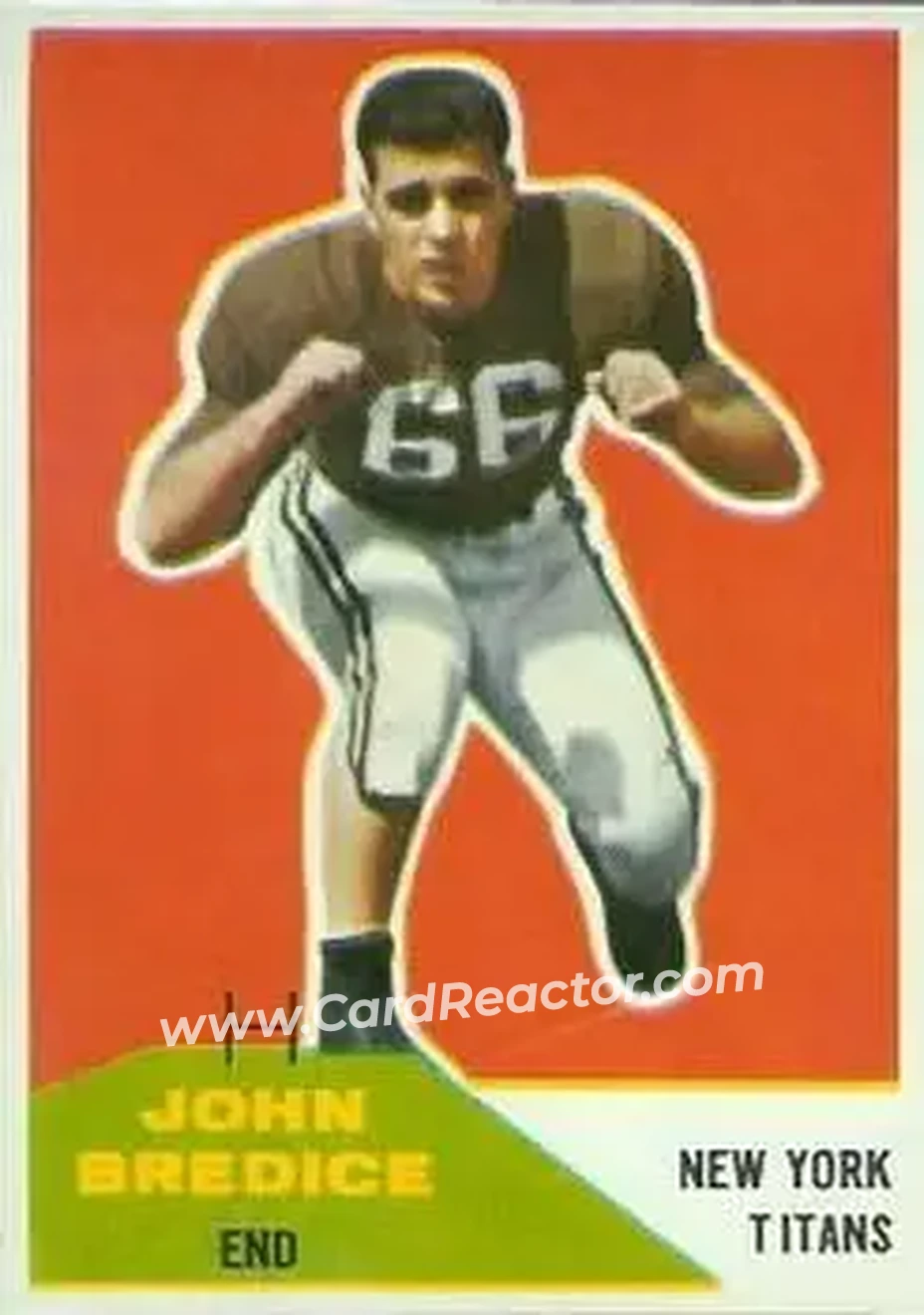 1960 Fleer #112 - John Bredice - New York Titans - Front