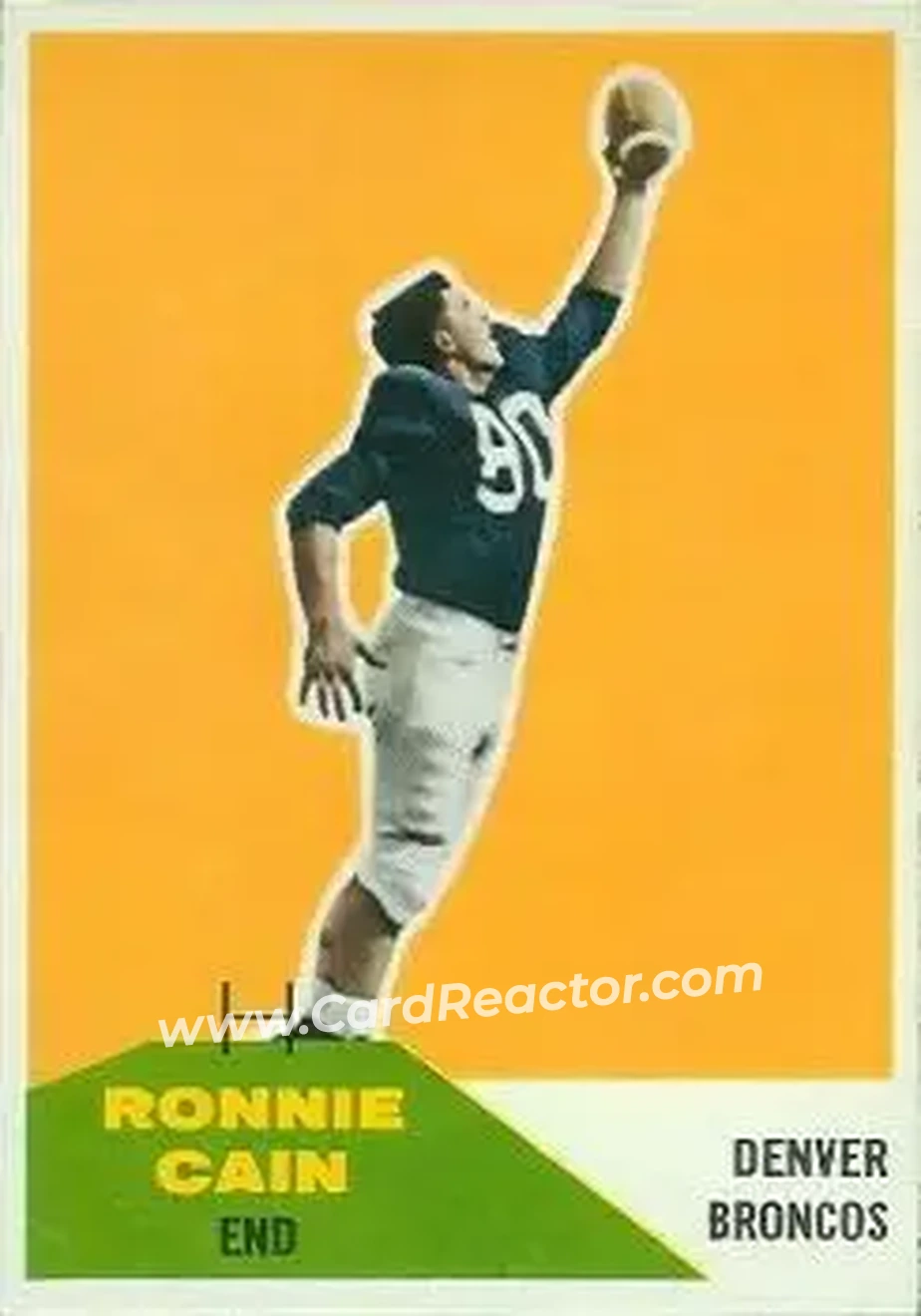1960 Fleer #114 - Ronnie Cain - Denver Broncos - Front