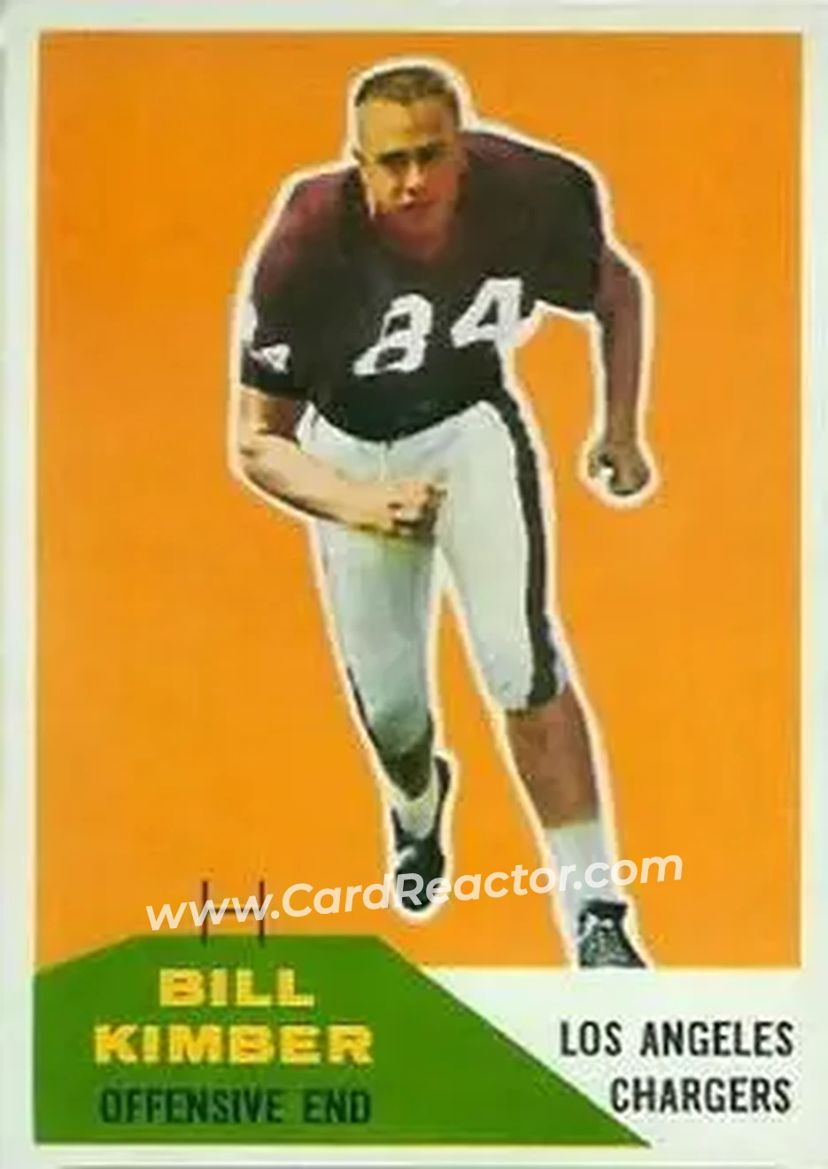 1960 Fleer #121 - Bill Kimber - Los Angeles Chargers - Front