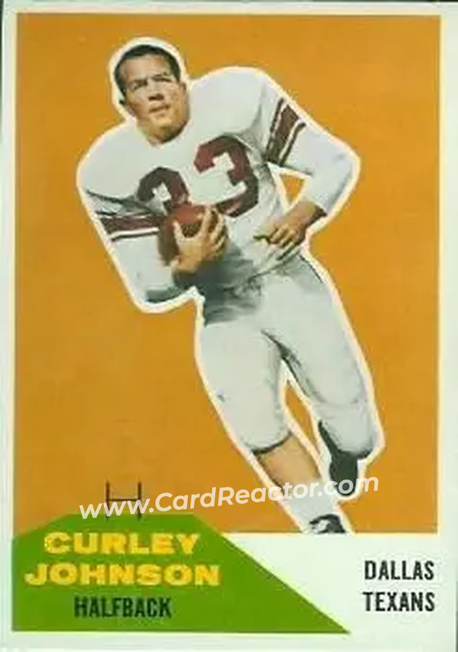 1960 Fleer #123 - Curley Johnson - Dallas Texans - Front