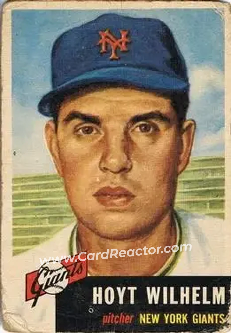 1953 Topps #151b - Hoyt Wilhelm - New York Giants