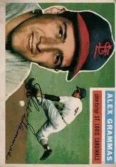 1956 Topps #37b - Alex Grammas - St. Louis Cardinals